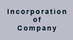 Incorporation of Company